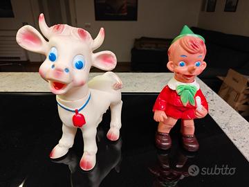 Pupazzi Ledraplastic Vitello e Pinocchio Ledra