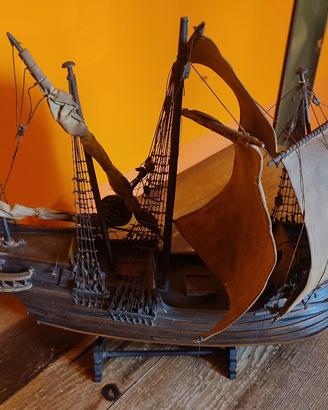 Galeone in VERO LEGNO da 55 cm - collez / restauro