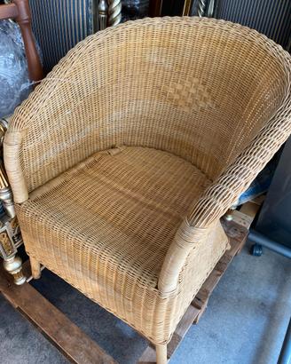 Poltrona poltroncina in rattan color beige