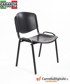 Sedia per sala d'attesa conferenza Plastica NERA