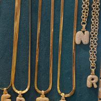 Collana snake in acciaio con lettera