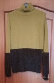 Maglione Artigli taglia S dolcevita nero e verde