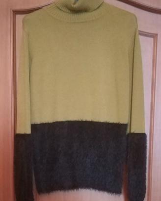 Maglione Artigli taglia S dolcevita nero e verde