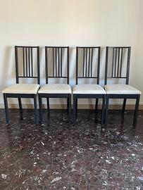 Set 4 sedie in legno imbottite 