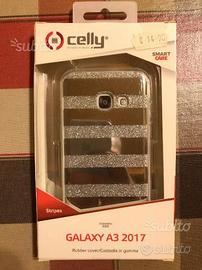 Cover Nuova Celly Galaxy A3 Righe Argento Silver