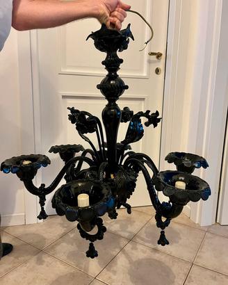 lampadario murano nero 