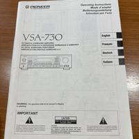 Manuale istruzione d’uso Pioneer VSA-730