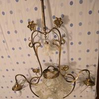 lampadario in bronzo d'orato stile liberty
