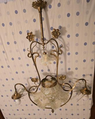 lampadario in bronzo d'orato stile liberty