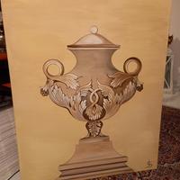 quadro con anfora in terracotta 