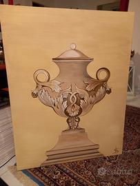quadro con anfora in terracotta 