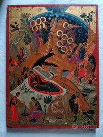 Magnifica icona NATIVITÀ dipinta a mano