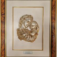 Bassorilievo in argento 925 - Madonna con bambino-
