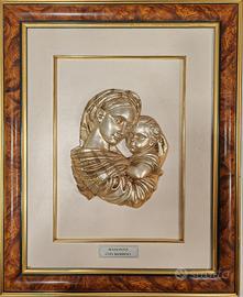 Bassorilievo in argento 925 - Madonna con bambino-