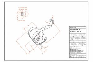 Marmitta sitoplus 0230 vespa hp/pk50/xl/rush/n/fl2