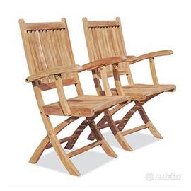 2 poltroncine per esterno in TEACK massello 