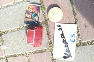 fanale siem tappo manubrio scritta vespa 50 n orig