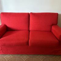 Set divani artigianali in tessuto rosso