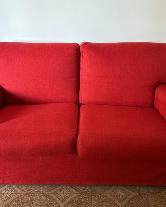 Set divani artigianali in tessuto rosso