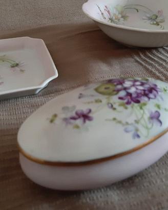 Tre stupende porcellane dipinte a mano Limoges