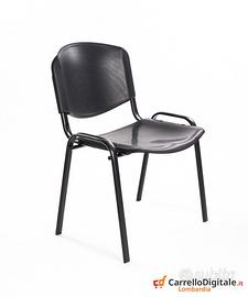 Sedia sala attesa Impilabile in Plastica NERO
