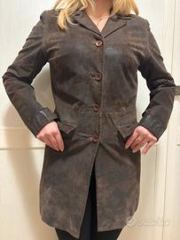 Trench in pelle marrone Identic