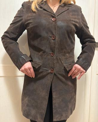 Trench in pelle marrone Identic