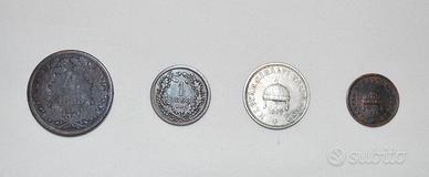 LOTTO 4 MONETE UNGHERIA '800