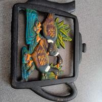 Poggia pentola in ghisa decorato 