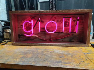 INSEGNA NEON VINTAGE RECUPERO ARREDO INDUSTRIALE
