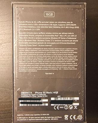 Per solo collezionisti iPhone 3g 16Gb MB496T