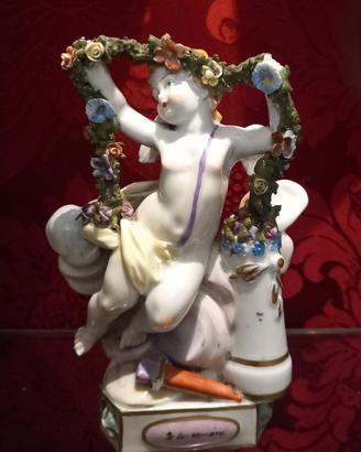 Antico putto cherubino Dresden meissen ottocento 