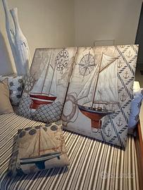 Quadri canvans soggetto nautico-mare + cuscino