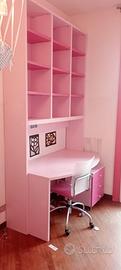 Libreria con Scrivania Rosa