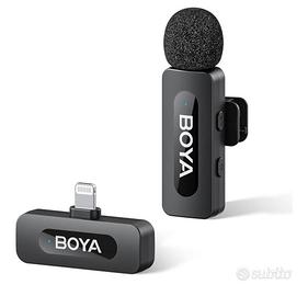 🎤 Microfono Wireless BOYA BY-V1 per iPhone/iPad 