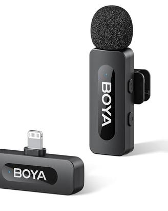 🎤 Microfono Wireless BOYA BY-V1 per iPhone/iPad 