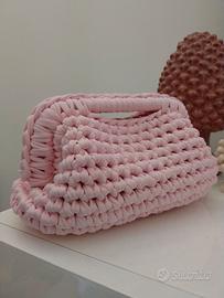 Borsa clutch bag crochet rosa pastello🩷