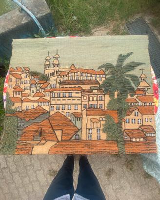 Splendido arazzo / quadro in tessuto 3D vintage c