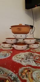 6 cocotte terracotta più tegame 