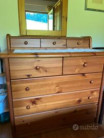 Cassettiera in legno di pino