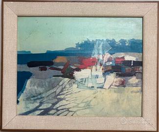 Dipinto Astratto Vintage - Paesaggio Marino