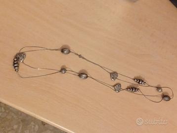 Collana lunga argentata