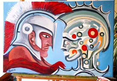 Quadri moderni 5 a tema acrilico su tela lotto