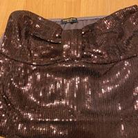Top paillettes marron