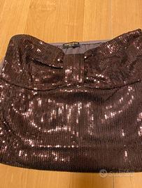 Top paillettes marron