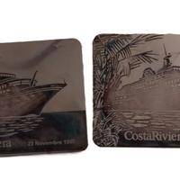 Costa Riviera - 2 placche in metallo argentato