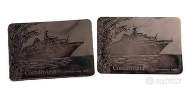Costa Riviera - 2 placche in metallo argentato