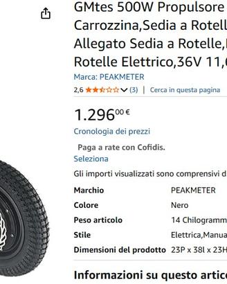 Propulsore elettronico sedia disabili
