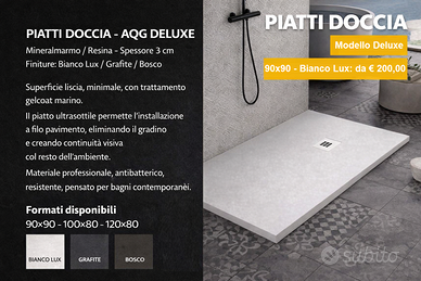 Piatto Doccia AQG Mod. DELUXE Bianco - Nuovi (Prez