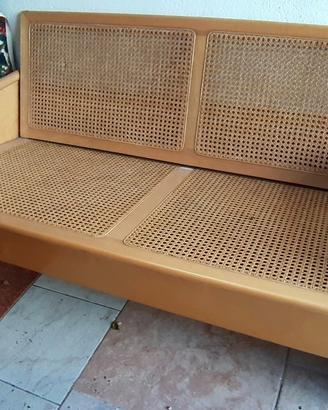 Divanetto legno e rattan 